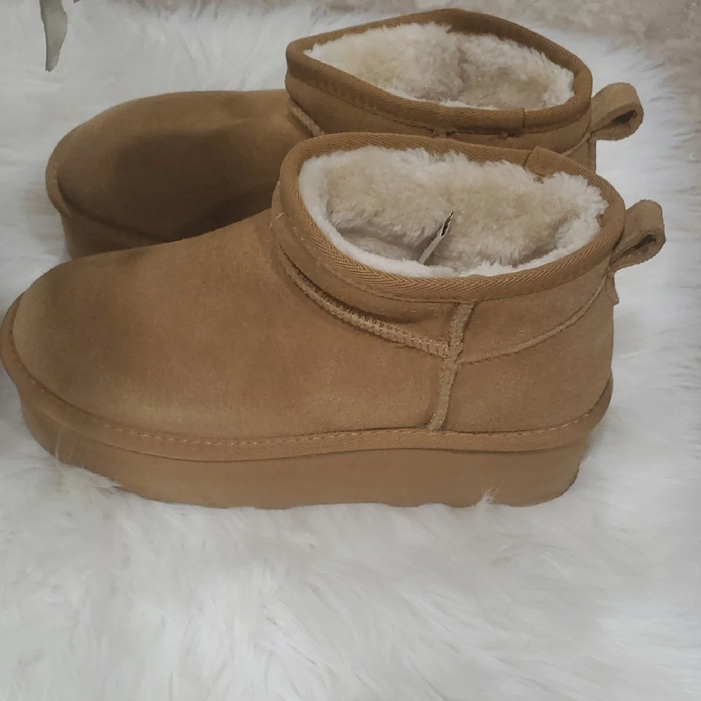 Cushion aire Tan Wedge Winter Boots - Picture 7 of 16